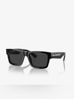 Prada Glossy Black Square Sunglasses for Men